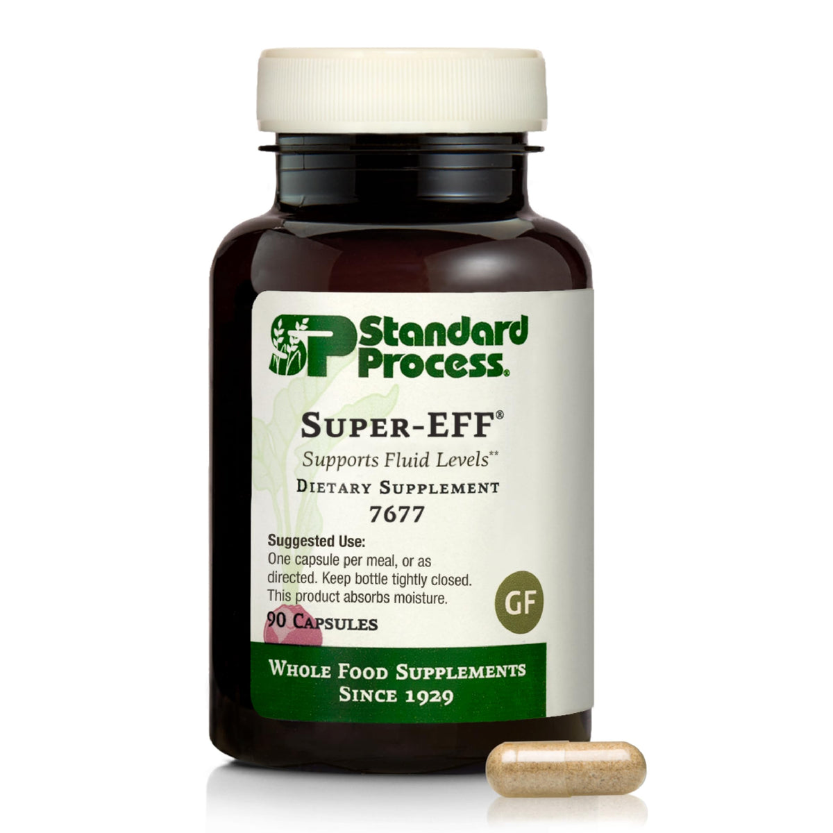 Standard Process Super-EFF, frasco con cápsulas para apoyar fluidos y energía.