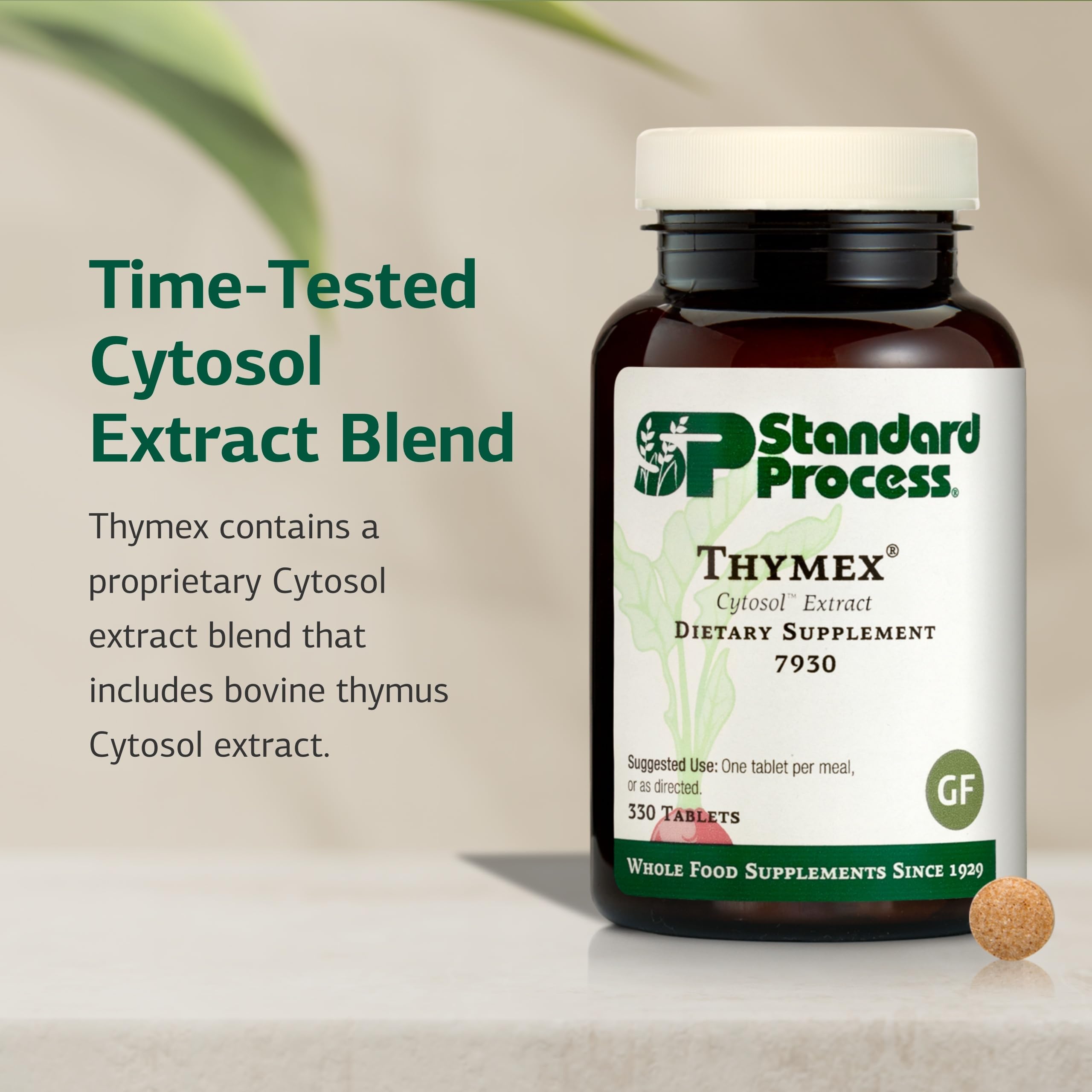 Standard Process Thymex Cytosol, tabletas en blister para dosis consistentes.