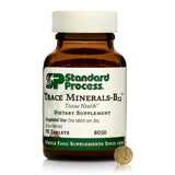 Standard Process Trace Minerals-B12: bote de tabletas para apoyo tiroideo y celular.