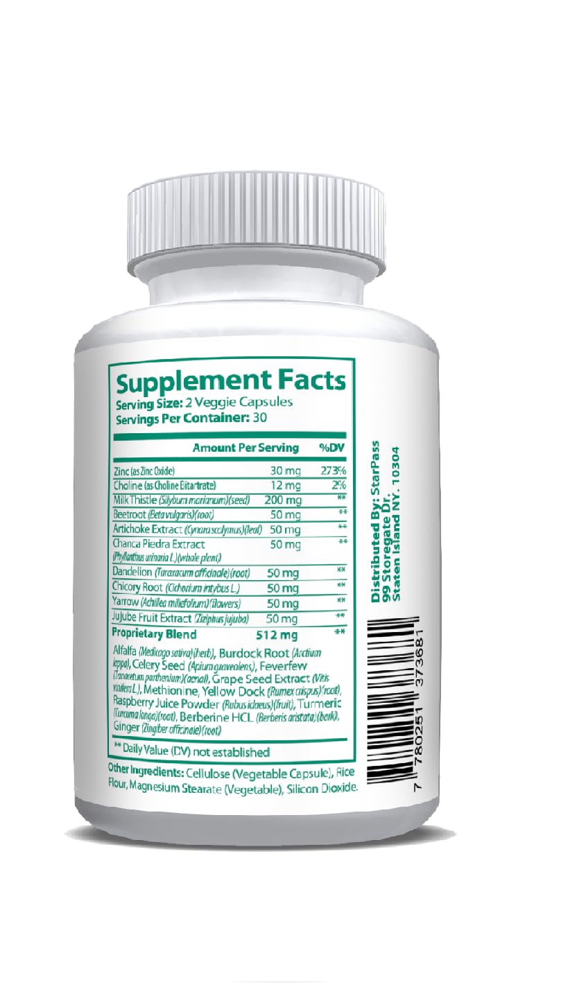 StarPass Labs Pure Liver Health cápsulas vegetales, compatible con hábitos saludables.