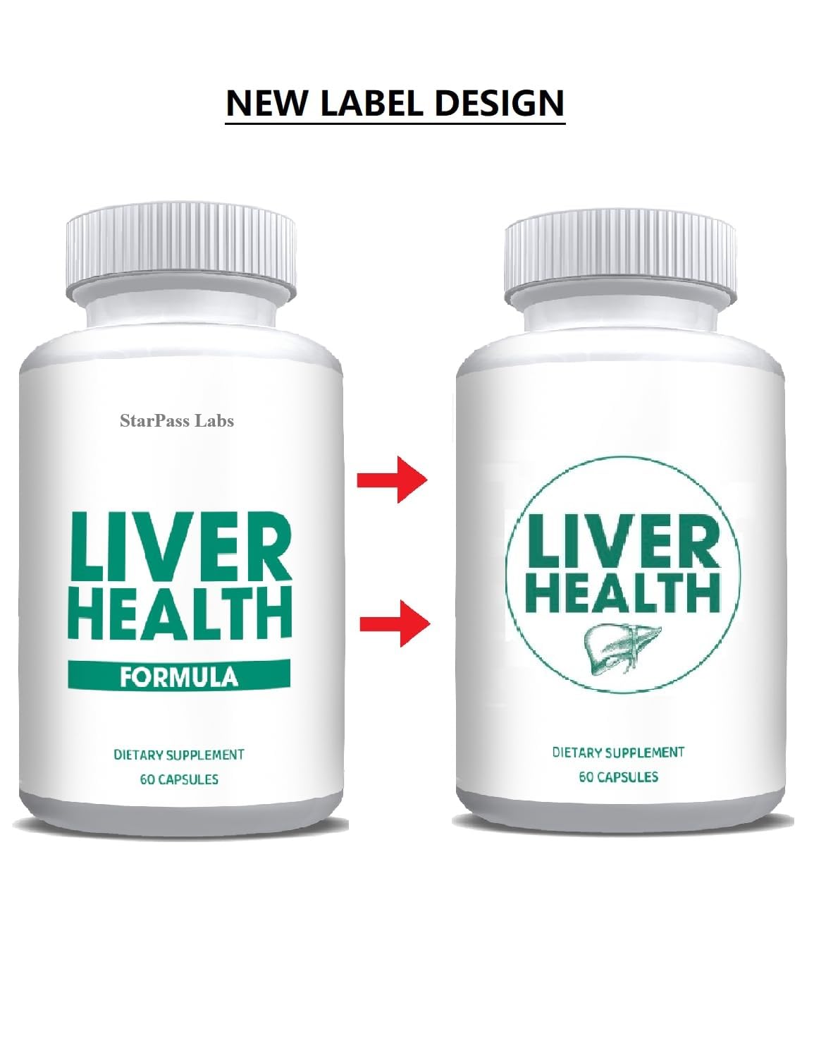 StarPass Labs Pure Liver Health cápsulas en primer plano, fácil ingesta diaria.