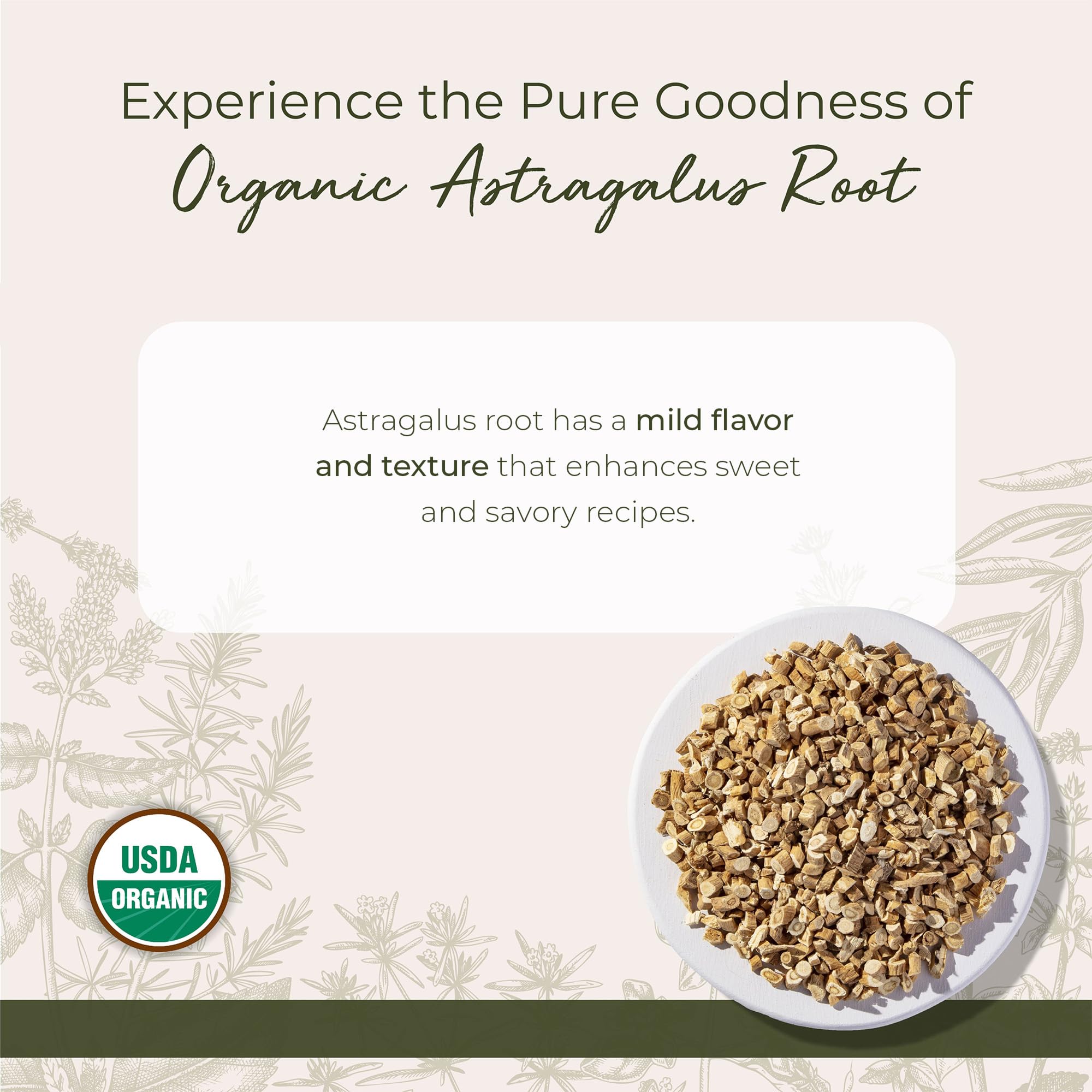 Starwest Botanicals astrágalo raíz seca, lista para infusiones aromáticas