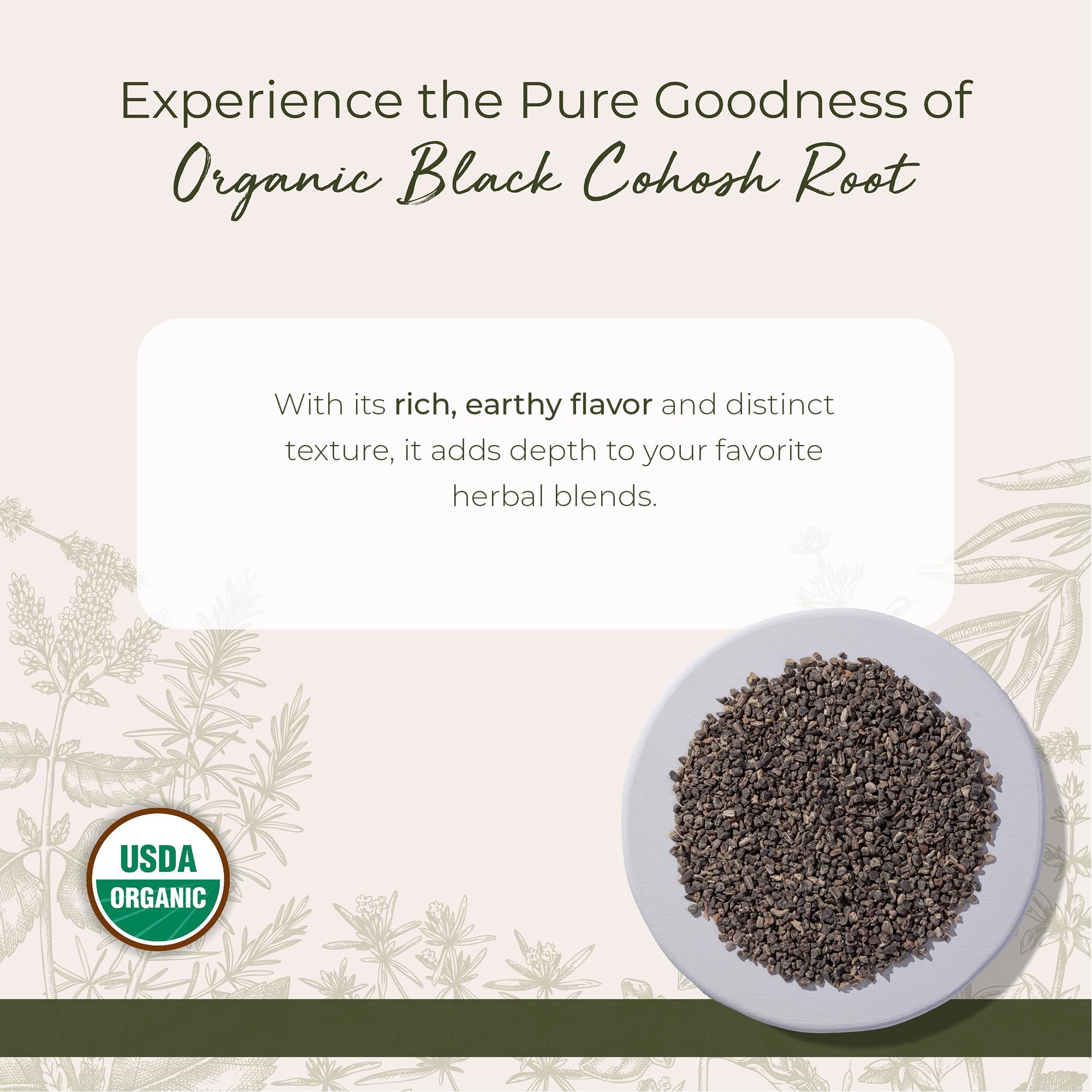 Raíz de cohosh negro cortada y tamizada para tés aromáticos