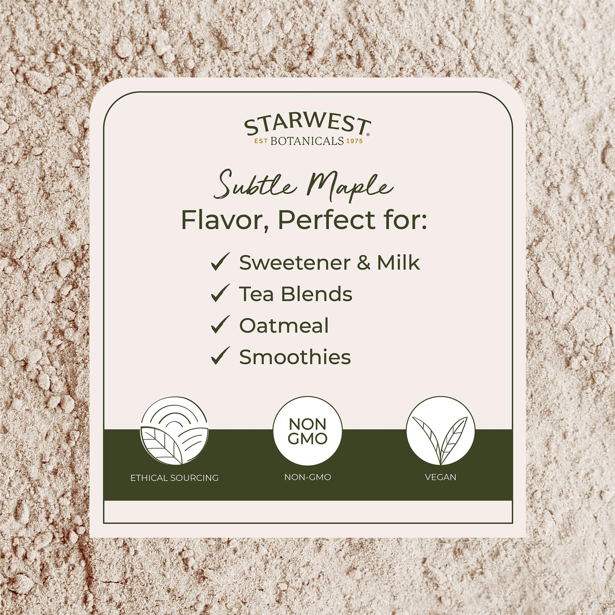 Starwest Botanicals envase con etiqueta kosher resalta calidad y pureza