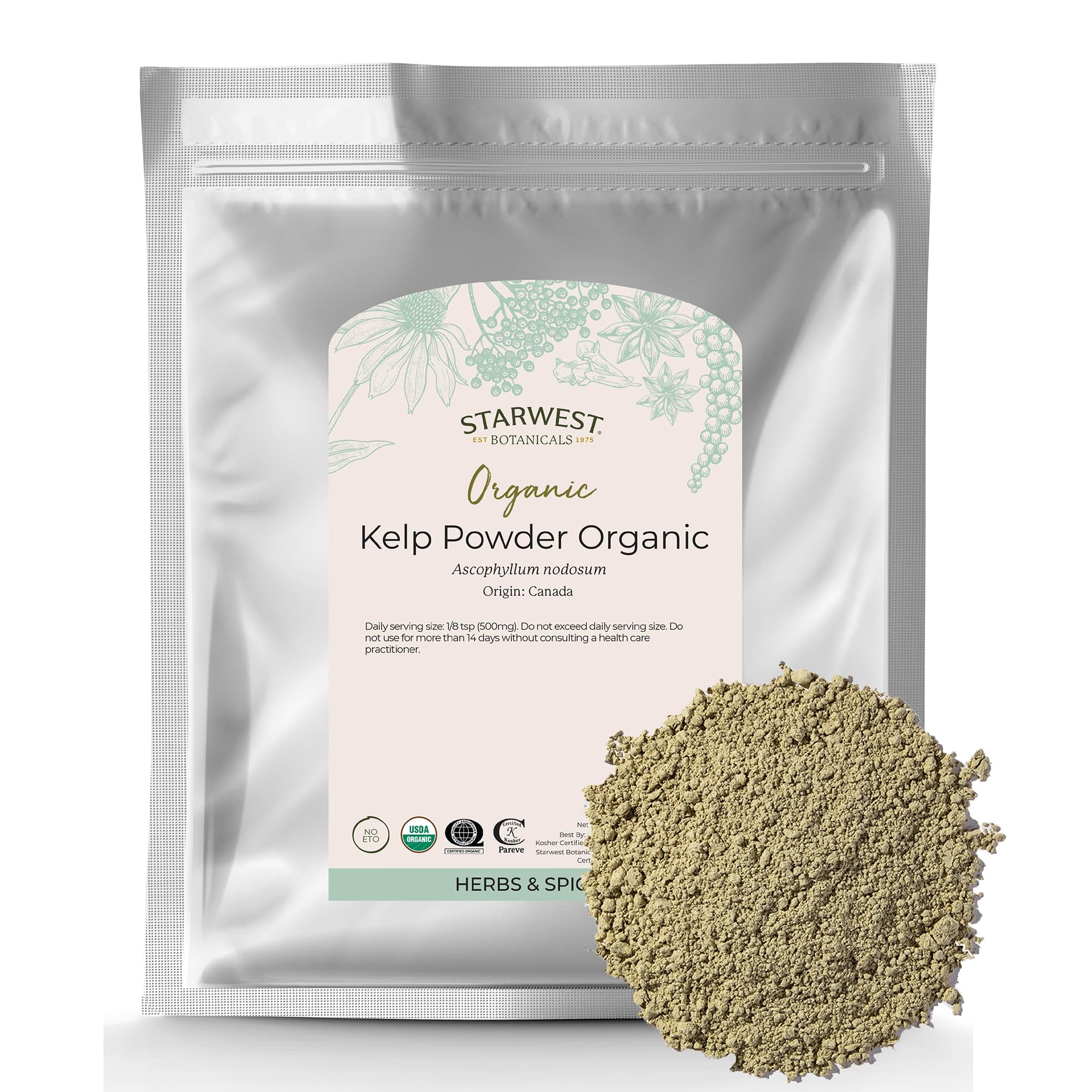 Starwest Botanicals polvo de alga en envase de 16 oz para cocina