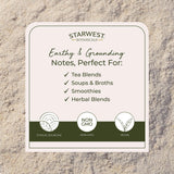 Envase compacto Starwest Botanicals facilita almacenamiento del polvo.