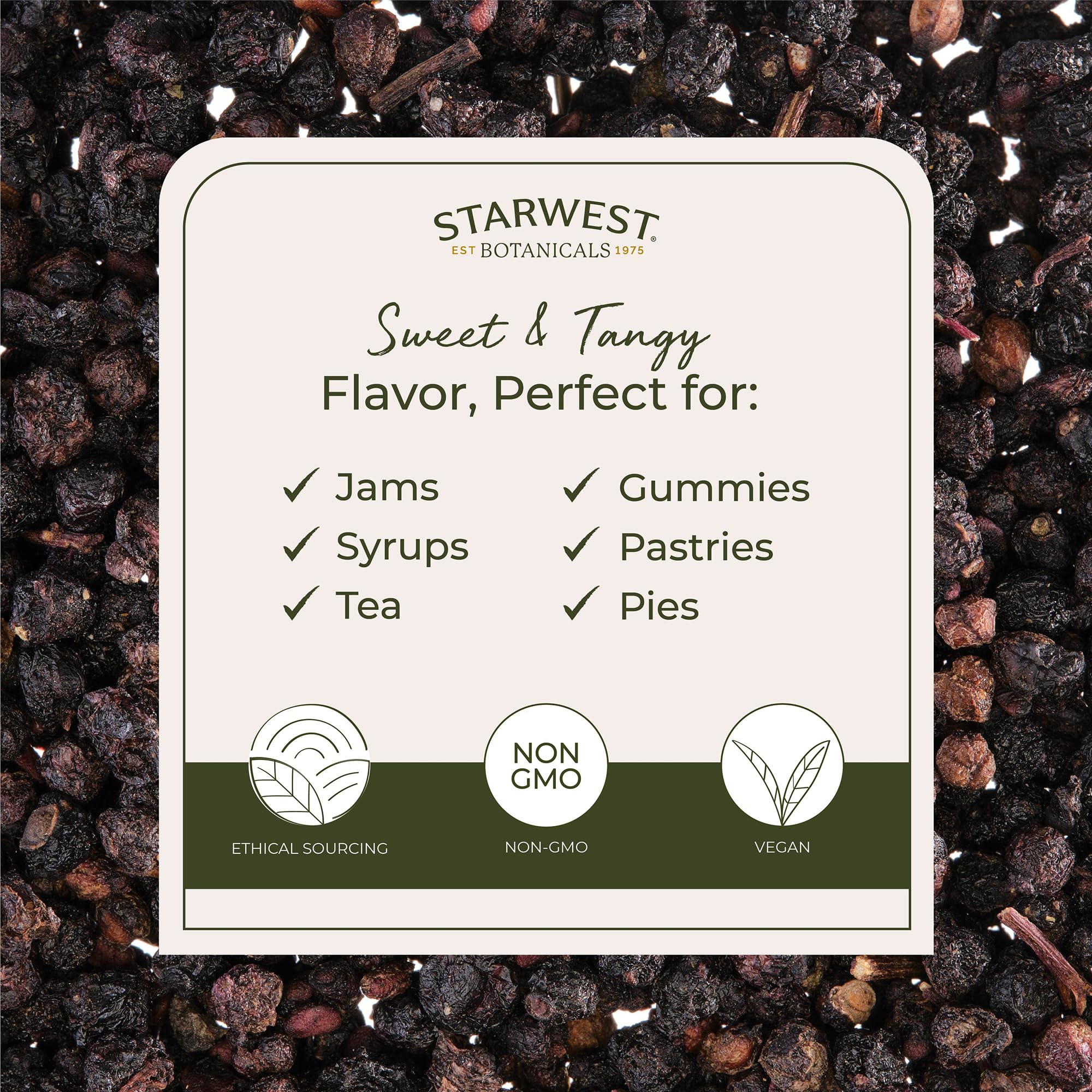 Starwest Botanicals sauco para mermeladas, sabor afrutado para untar