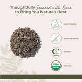 Starwest Botanicals sello orgánico y kosher en etiqueta.
