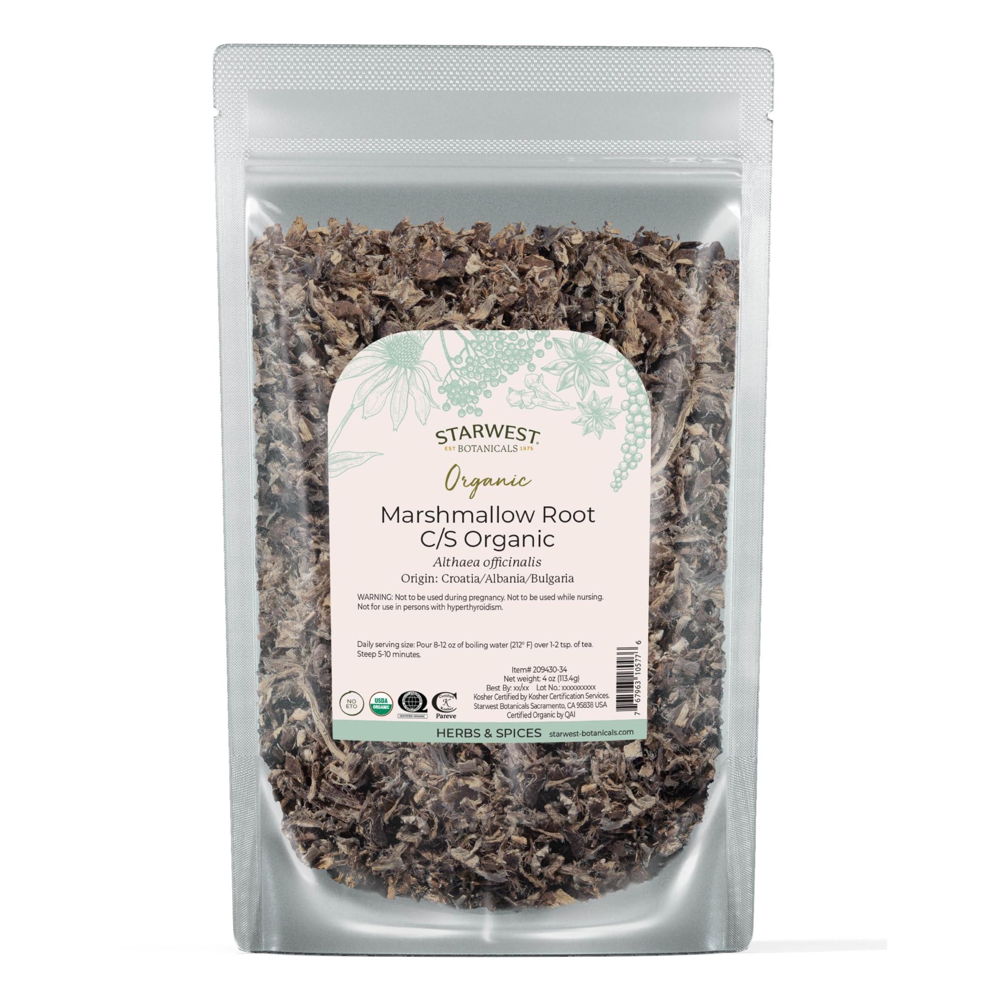 Starwest malvavisco, empaque de 4 oz, almacenamiento práctico para uso cotidiano