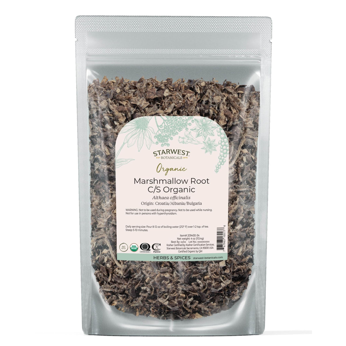 Starwest malvavisco, empaque de 4 oz, almacenamiento práctico para uso cotidiano