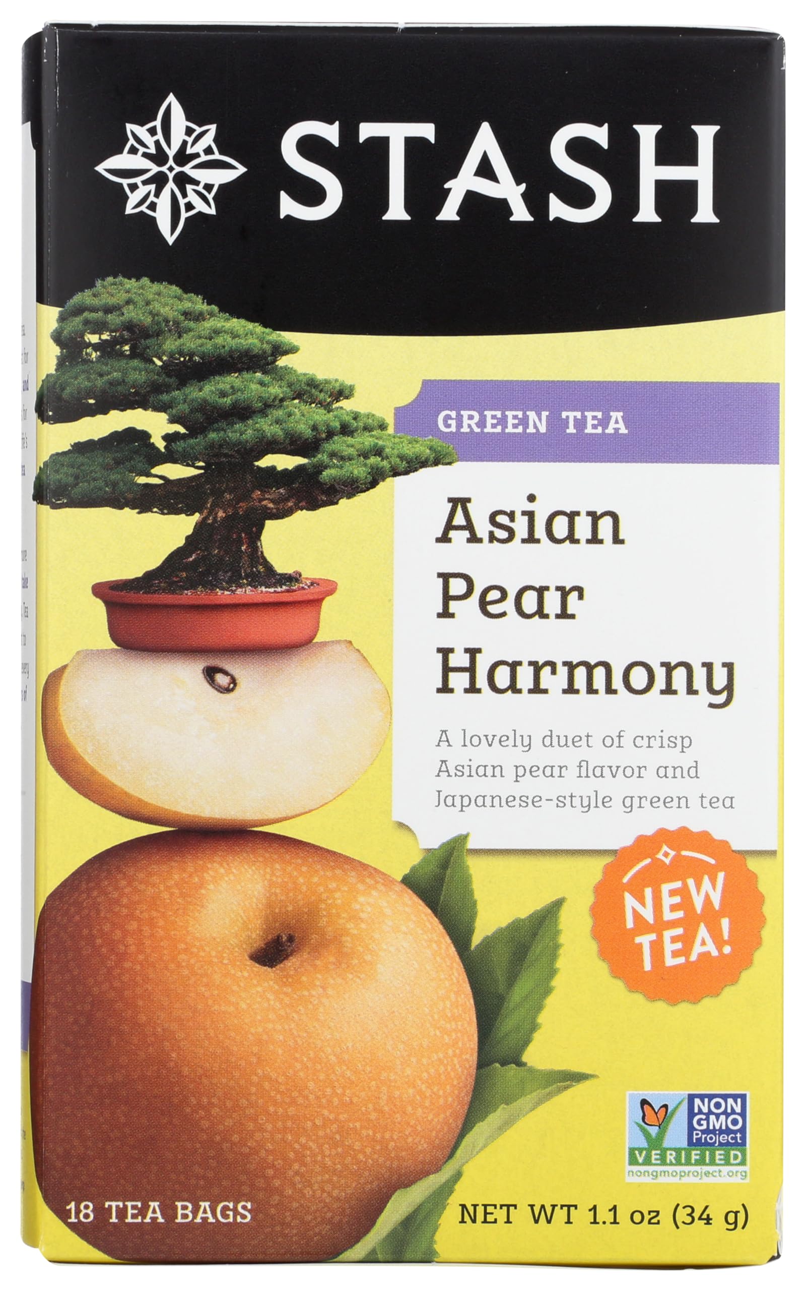 Stash Pera Asiática Armonia, té verde, bolsa, sabor suave y afrutado.
