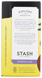 Stash taza de té verde con aroma frutal.