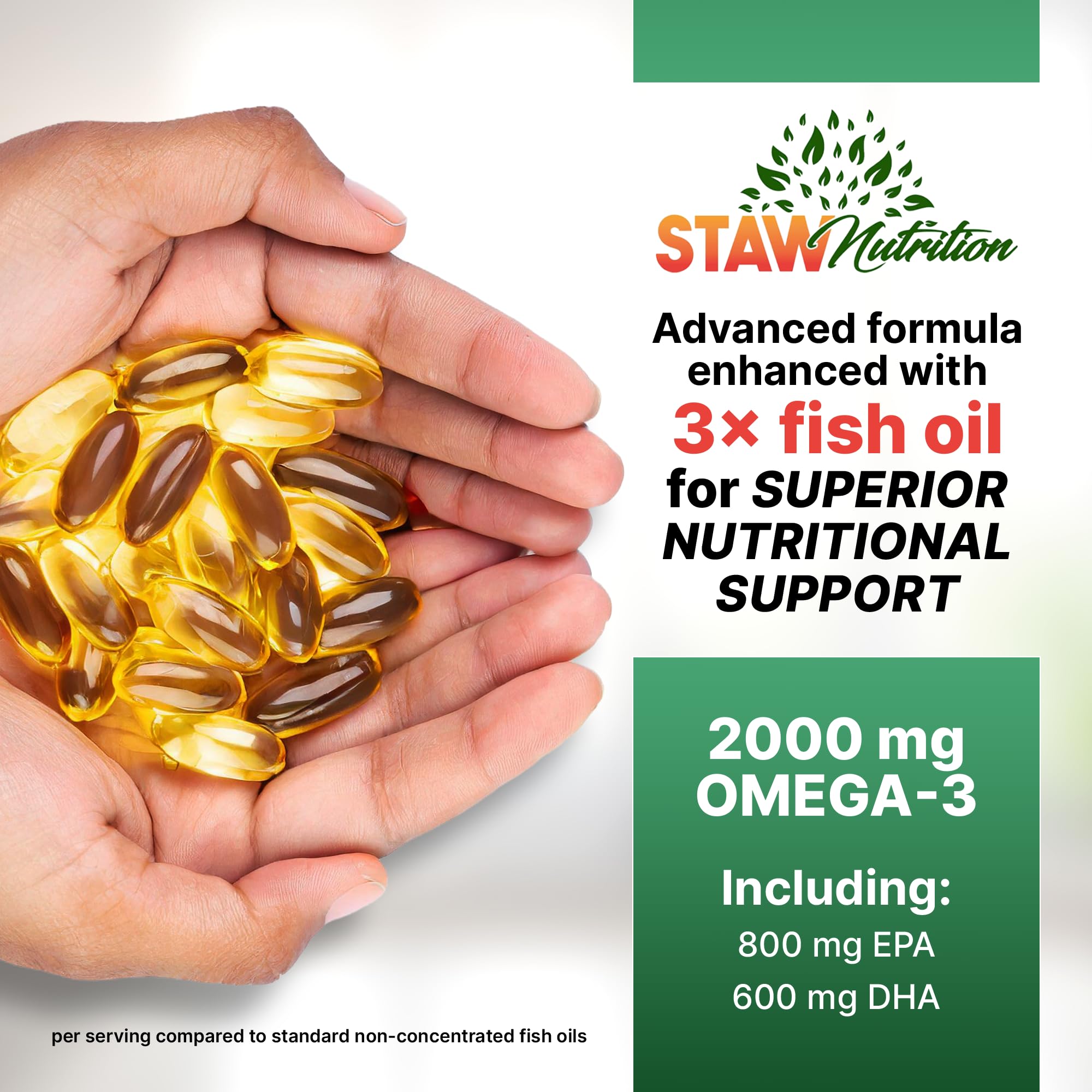 STAW Nutrition Omega-3: empaque que facilita la organización diaria.