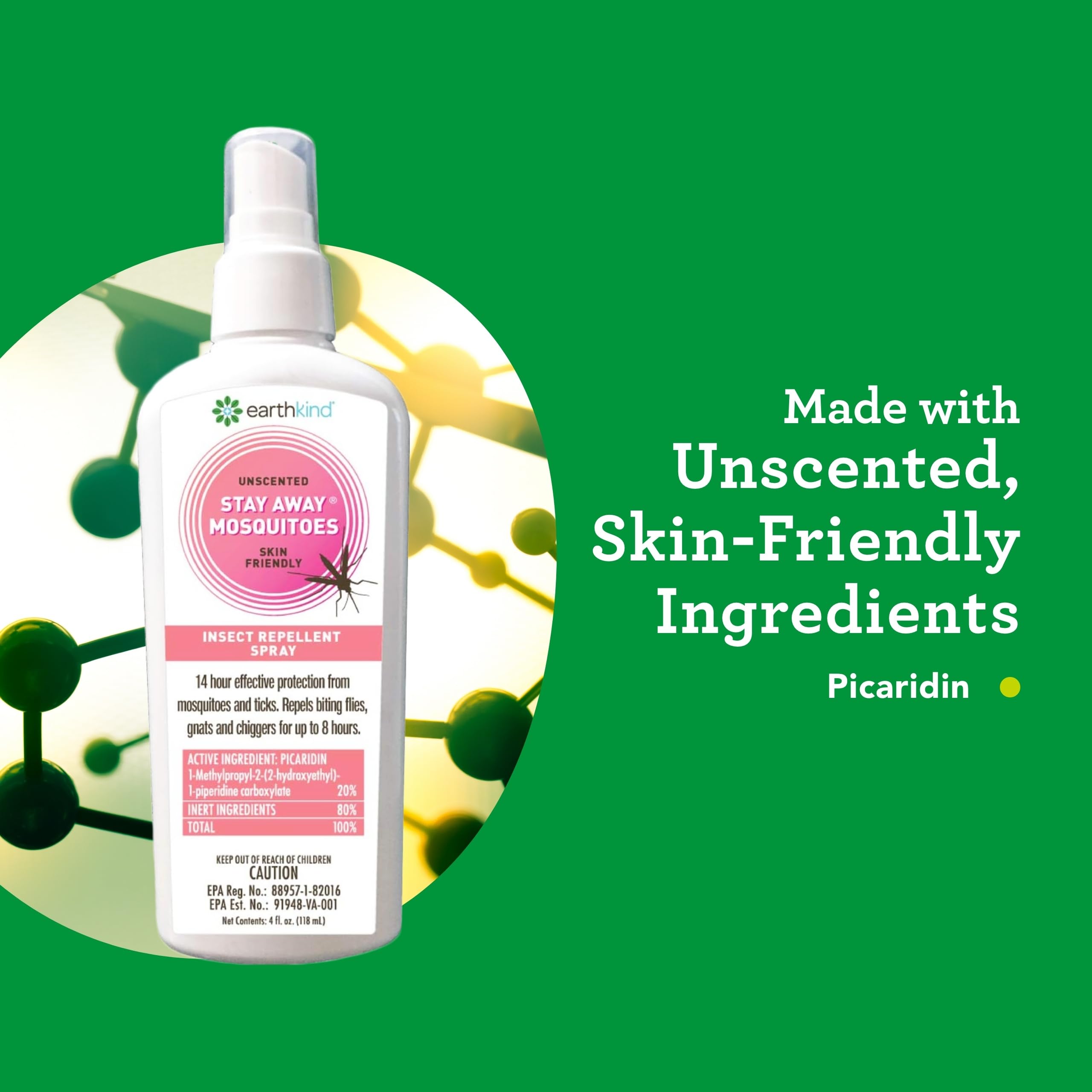 Stay Away EarthKind con picaridin, ingrediente activo para repelencia efectiva.