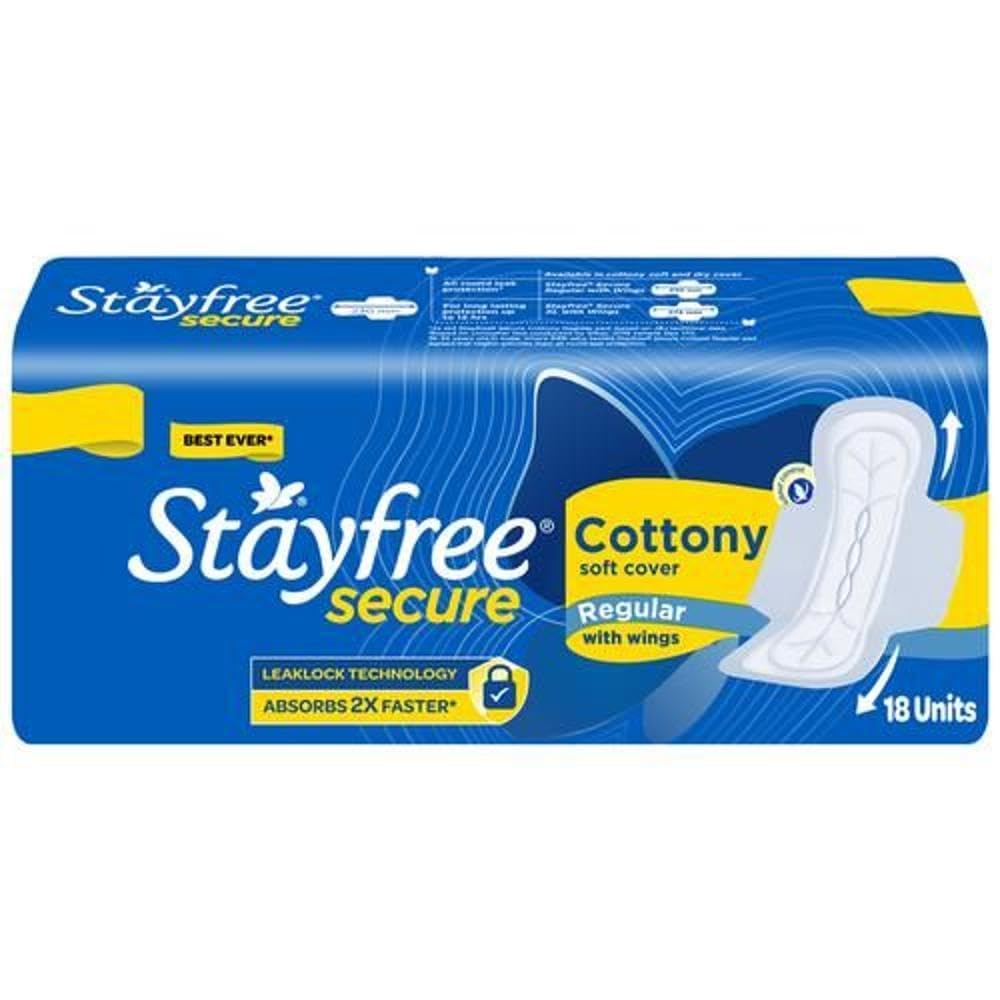 Stayfree con absorción rápida y tejido suave para mayor comodidad.