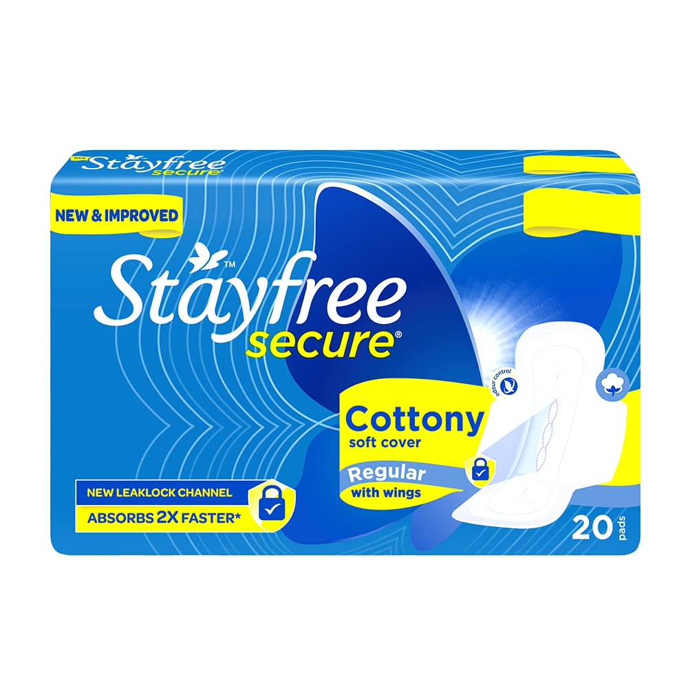 Stayfree alas de algodón, empaque de 20, protección suave para el día a día.
