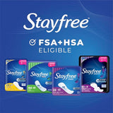 Stayfree Maxi Pads: ajuste estable que no se desplaza con movimiento.