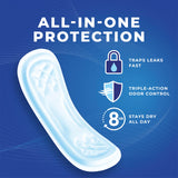 Stayfree Maxi Pads: diseño ergonómico que se ajusta al cuerpo para mayor comodidad.