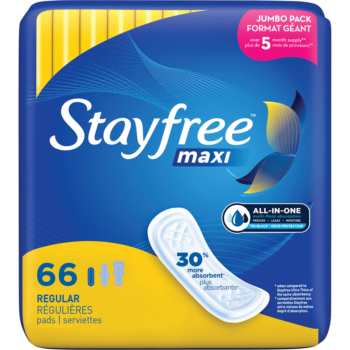 Stayfree Maxi Regular con tecnología termocontrol mantiene sensación seca durante el día.