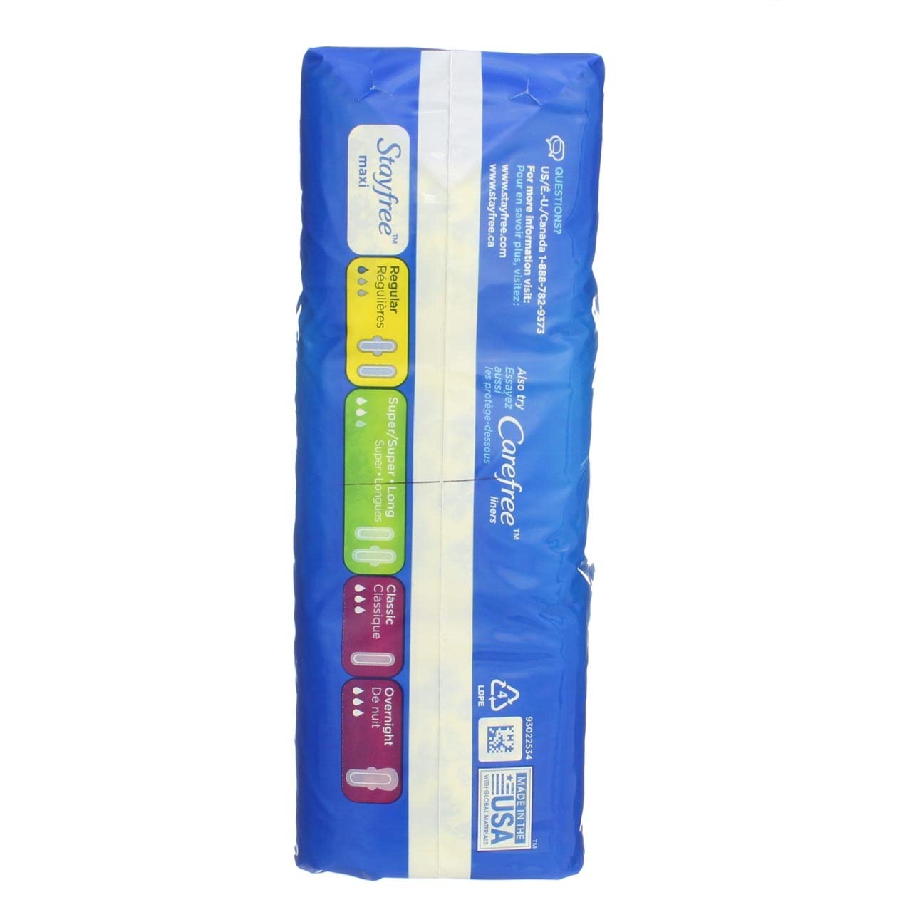 Stayfree Reg Maxi almohadilla adhesiva, mantiene la seguridad durante la actividad.