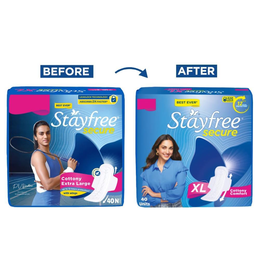 Stayfree interior de algodón suave con alas para protección diaria.