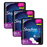 Stayfree ultrafinas nocturnas con alas ofrecen protección nocturna cómoda para dormir