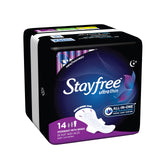 Stayfree compresas nocturnas ultrafinas con alas, protección nocturna para dormir tranquila