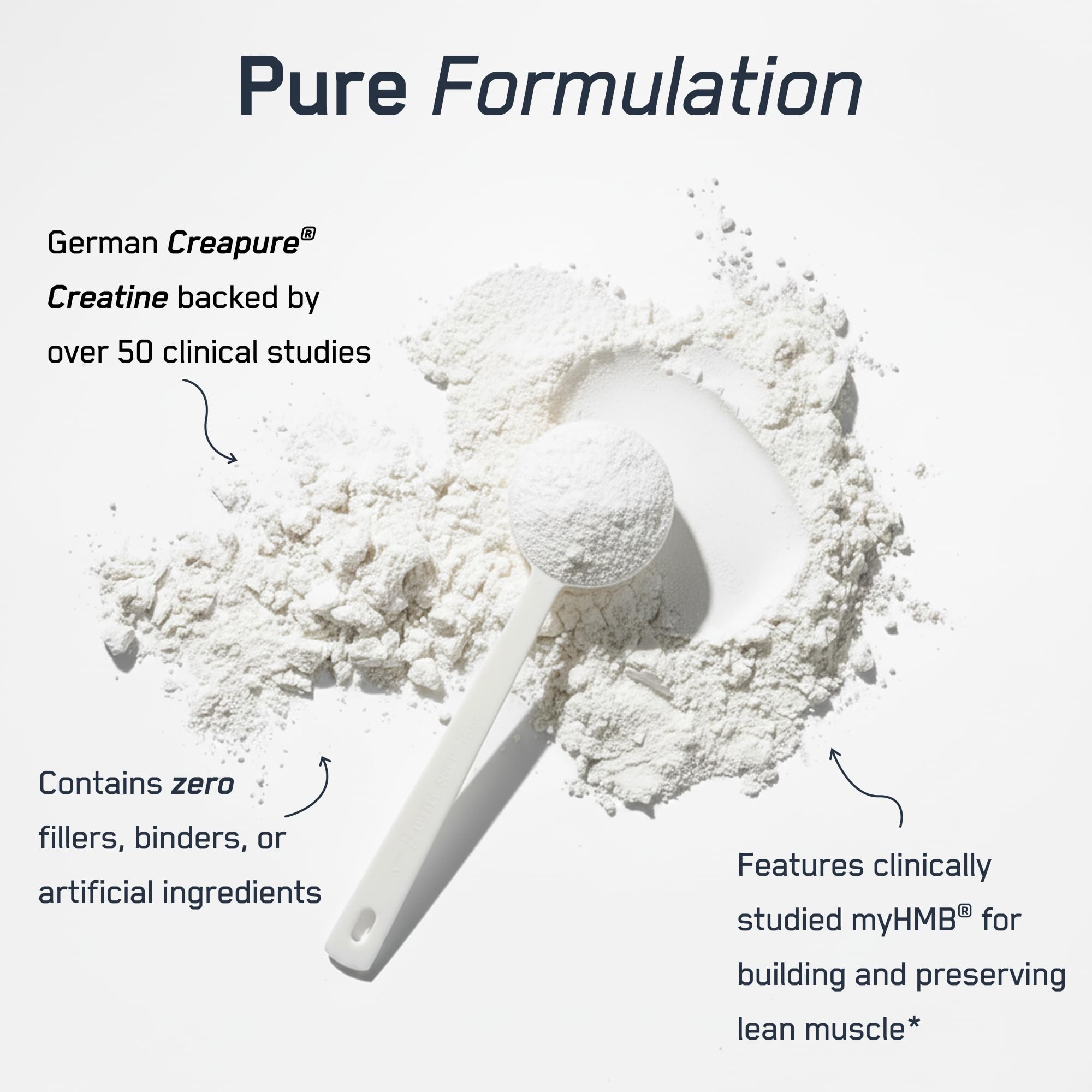 Polvo sin sabor de SteelFit Creatine HMB para mezclar fácilmente.