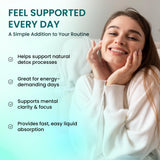 Stellar Liposomal Glutathione Liquid, envase práctico, ideal para uso diario en casa.