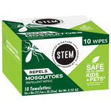 STEM Repelentes: toallita con extractos botánicos para uso seguro al aire libre.