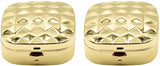 Stephanie Imports detalle de acero cromado dorado da durabilidad y elegancia al conjunto.