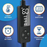 alimentación segura con adaptador de 12V para uso diario