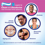 Stim-U-Dent aporta brillo y frescura a dentaduras y retenedores.