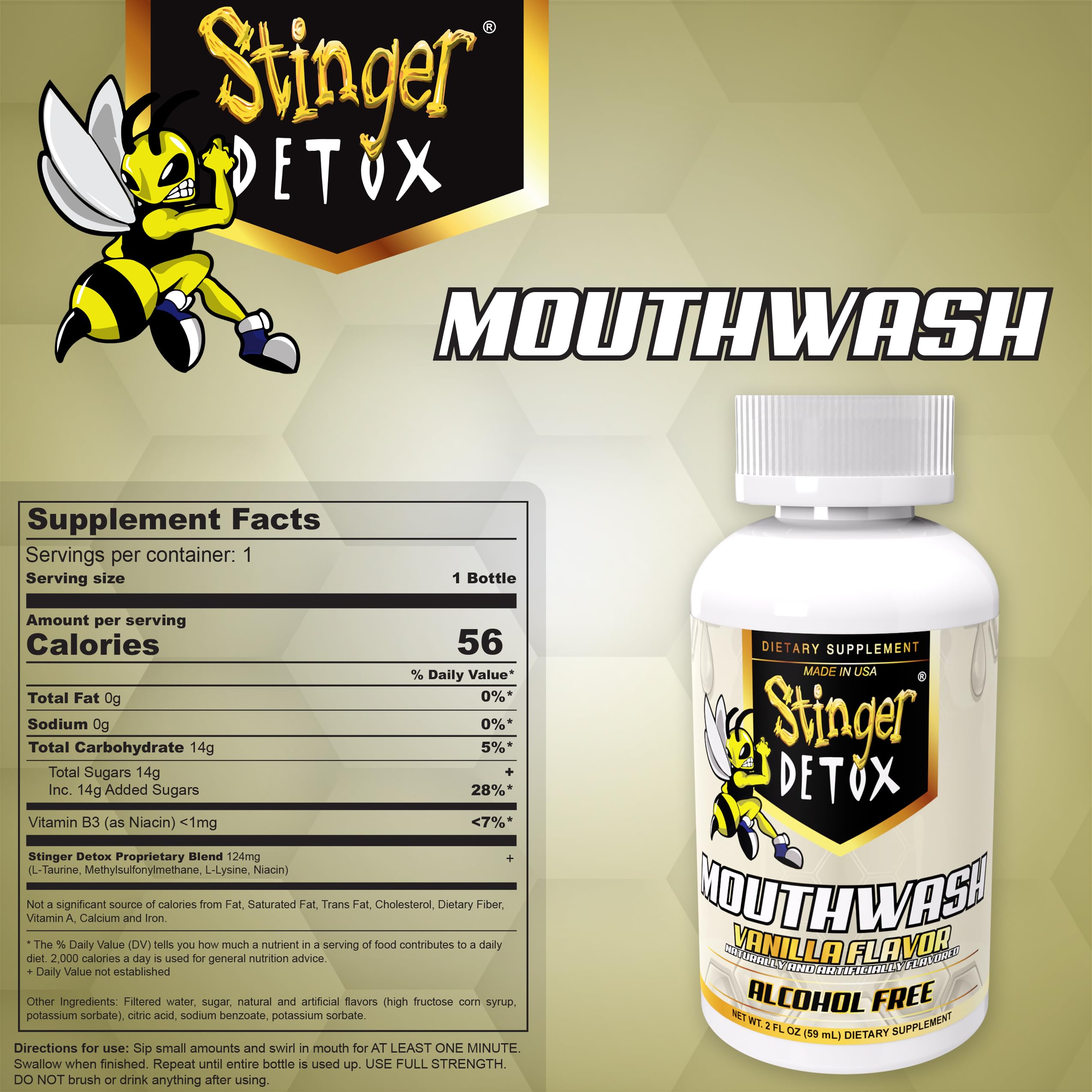 Stinger Detox envase compacto para viajes, ideal para llevar