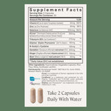 Stonehenge Health Higado Dinámico, ingredientes clave, como vitamina E y jengibre.