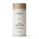 Stonehenge Health Dynamic Krill Oil 1600mg en bote; apoyo potencial para corazón y cerebro.