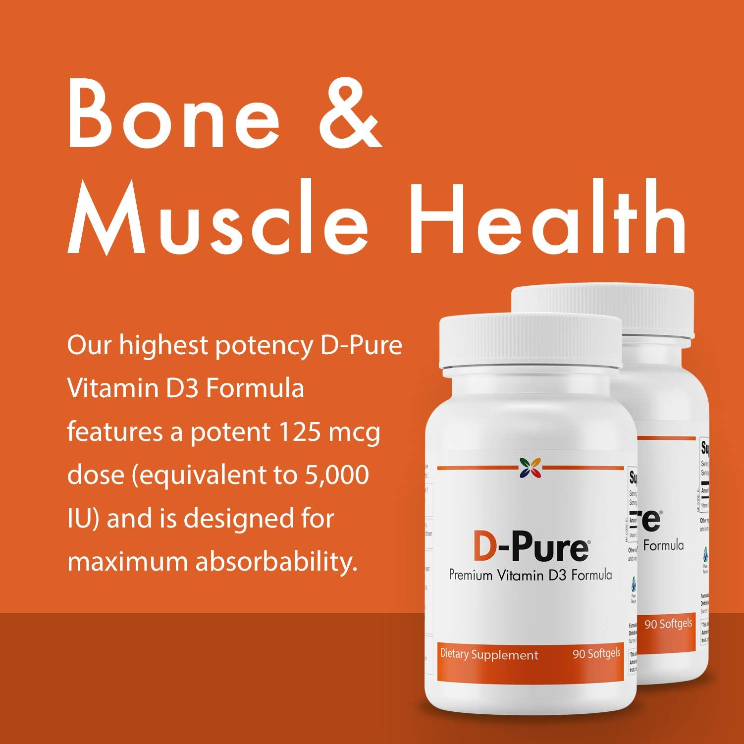 Stop Aging Now D-Pure: aceite de cartamo visible, facilita la absorción de la vitamina D.