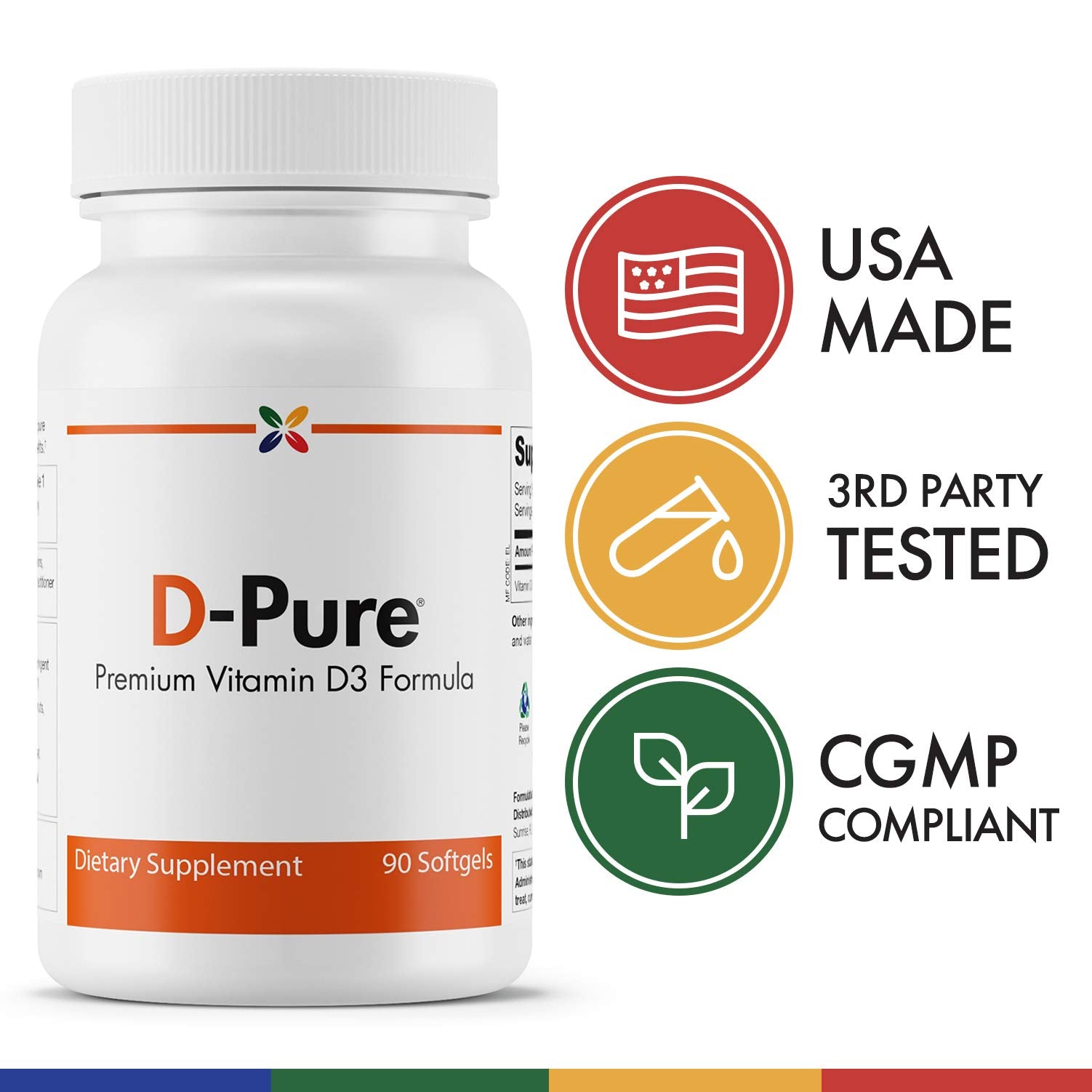 Stop Aging Now D-Pure: cápsulas suaves visibles, fáciles de tragar para soporte inmunológico.