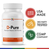 Stop Aging Now D-Pure: cápsulas suaves visibles, fáciles de tragar para soporte inmunológico.