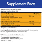 Stop Aging Now CUR-Q10 Ultra Complex: caja-paquete para organización de la suplementación.