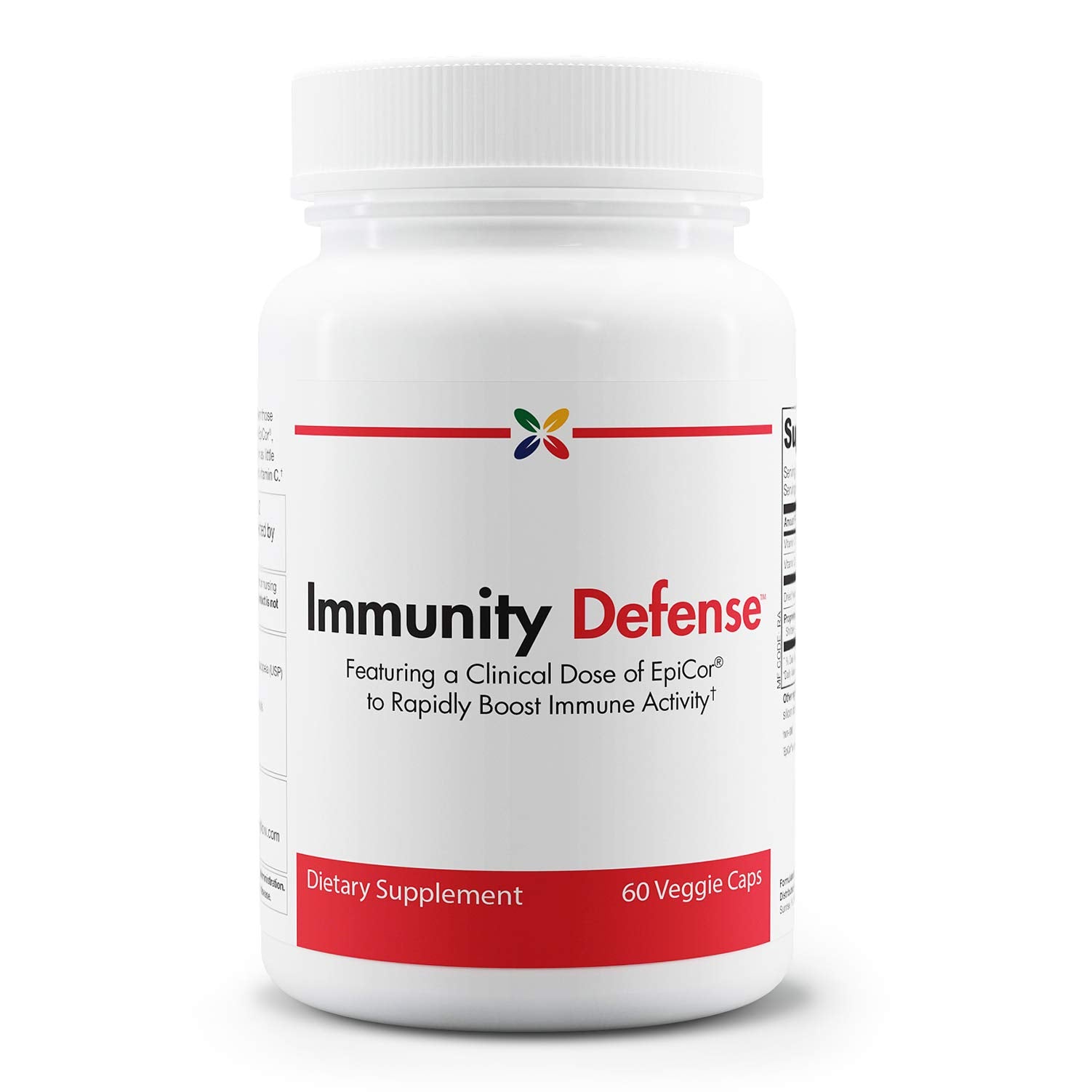 Stop Aging Now Immunity Defense con EpiCor, frasco de 60 cápsulas para apoyo inmunitario diario