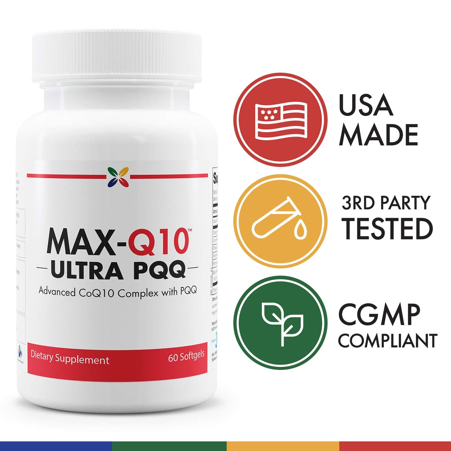 Stop Aging Now MAX-Q10 Ultra botella en uso durante la mañana