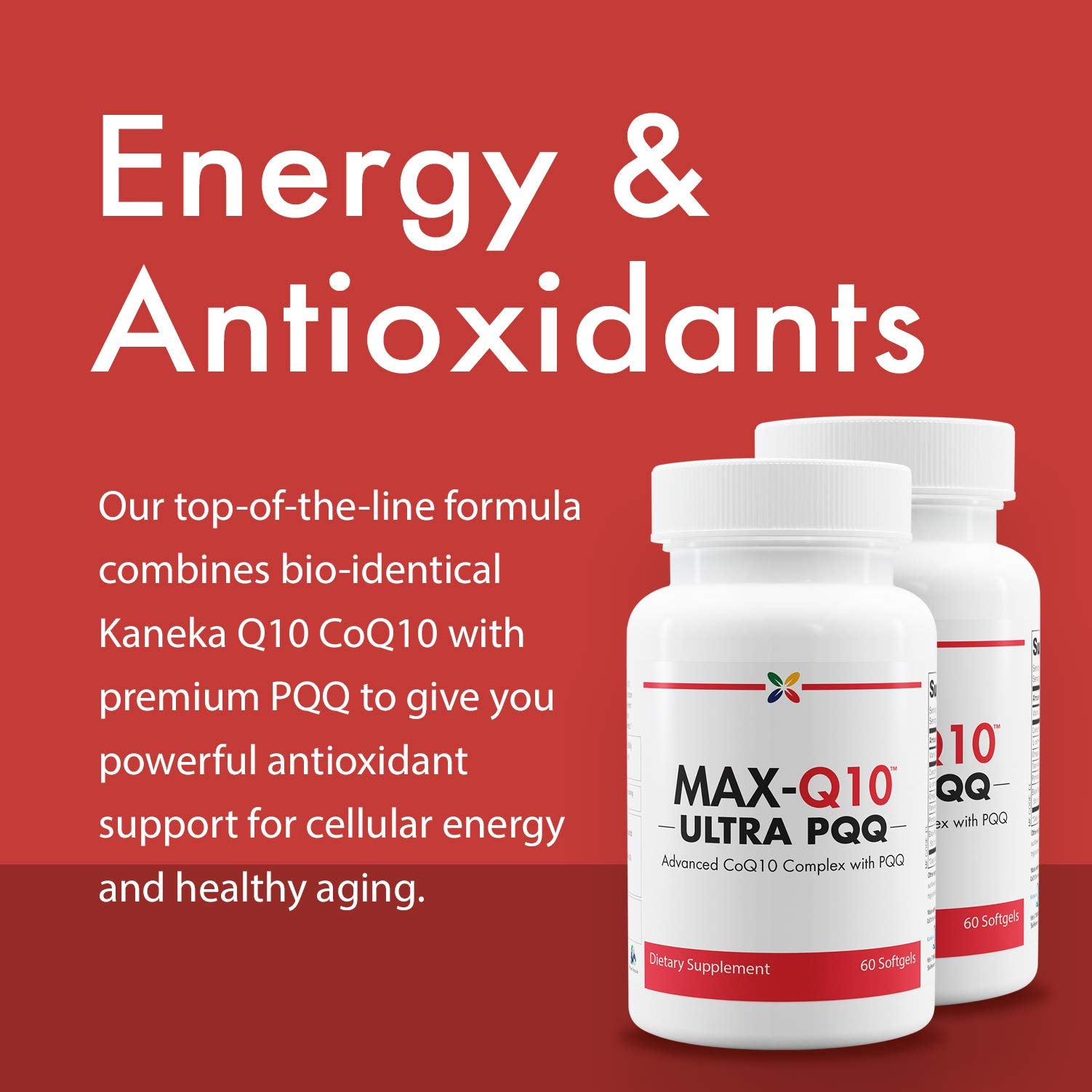 Stop Aging Now MAX-Q10 Ultra cápsulas primer plano para rutina diaria