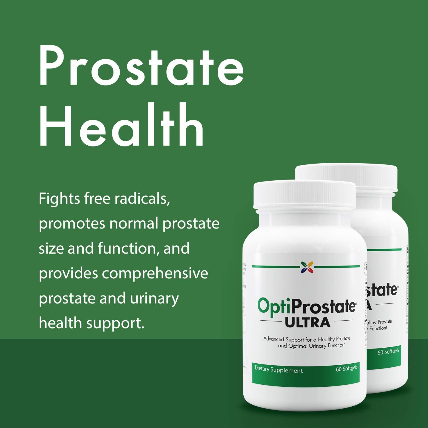 Etiqueta frontal legible de OptiProstate Ultra mostrando ingredientes