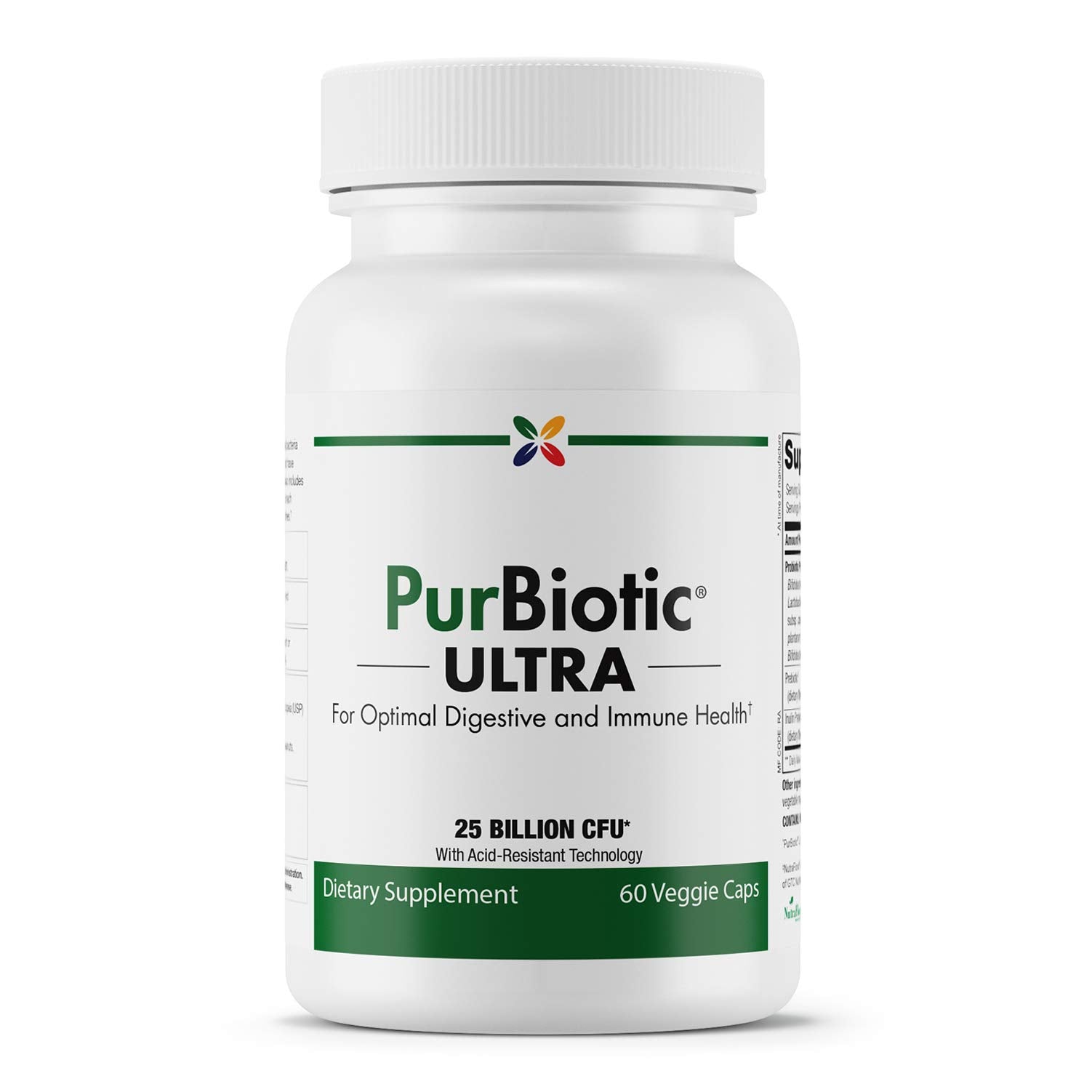 Stop Aging Now PurBiotic Ultra botella frontal, posible apoyo digestivo diario