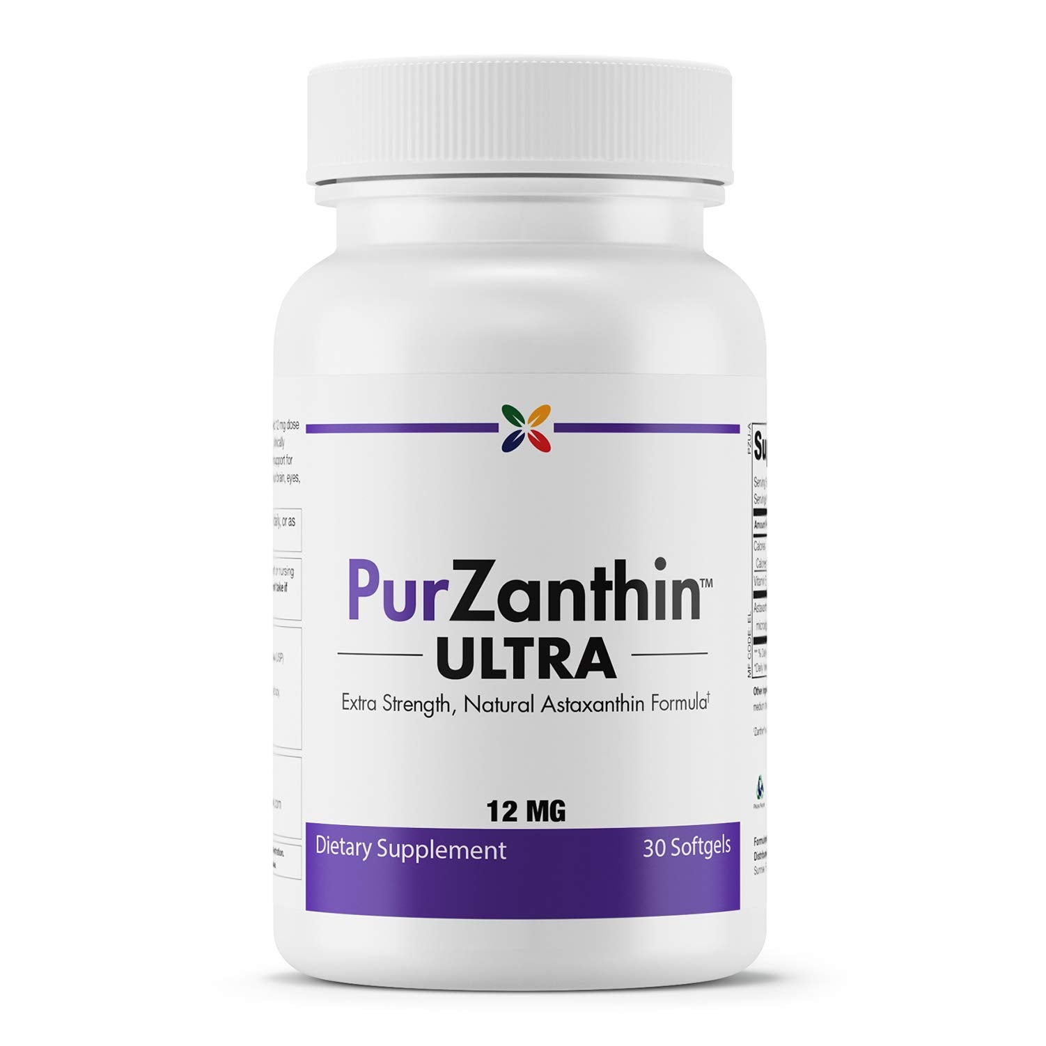 PurZanthin Ultra de Stop Aging Now, etiqueta clara para identificar la marca fácilmente.