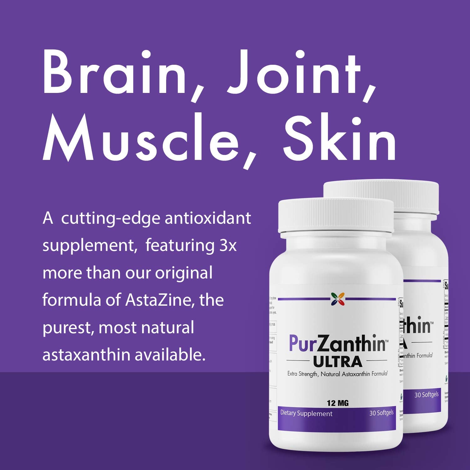 Frasco oscuro de PurZanthin Ultra para preservar la estabilidad y potencia del producto.
