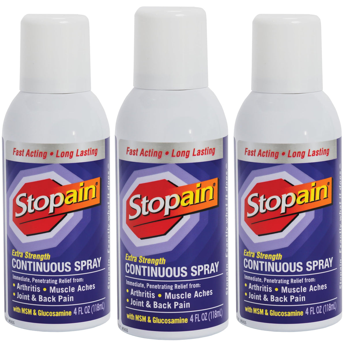 Stopain spray alivio rápido, vista frontal de la botella