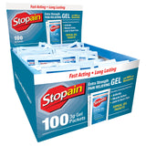 Stopain gel 3 g en caja de 100 unidades para alivio en casa.