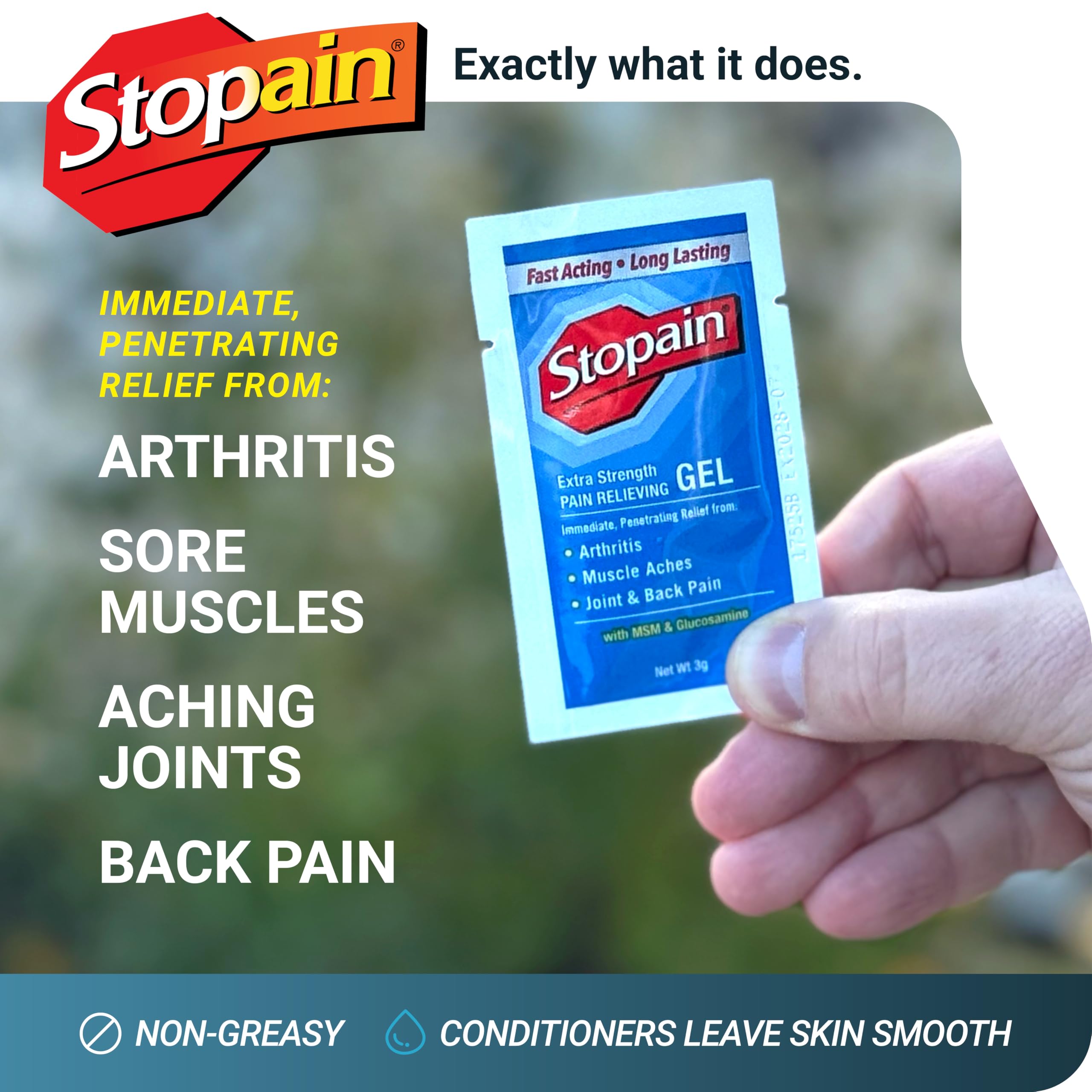 Stopain gel mentol al 8% ofrece alivio inmediato al aplicar.